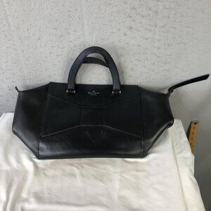 Kate Spade Satchel Handbag Top Handle Womens Large Black Leather Bow Studded
